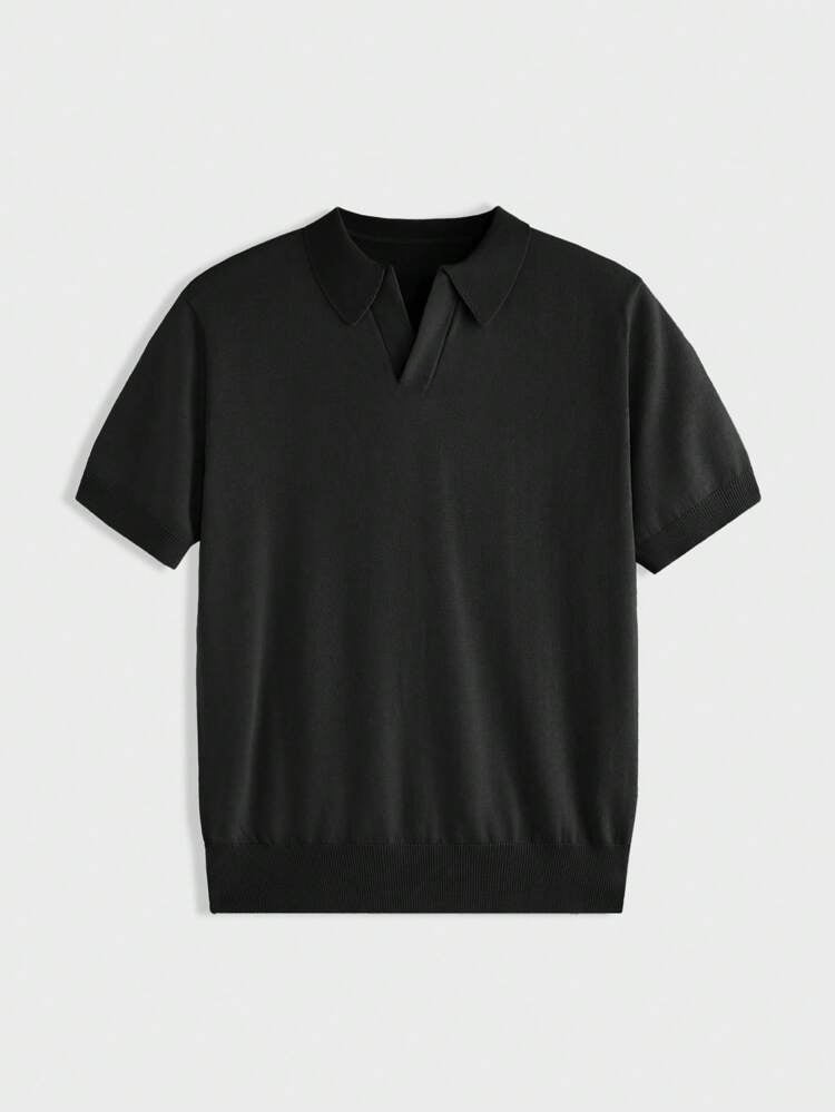 V-neck Knitted polo T-shirt