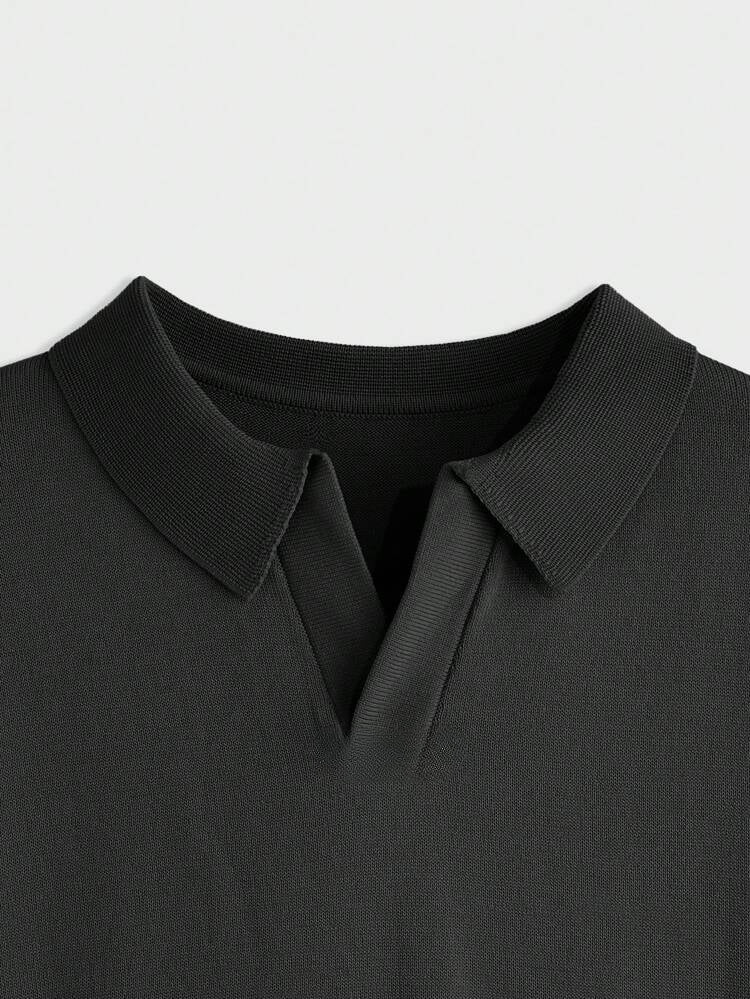 V-neck Knitted polo T-shirt