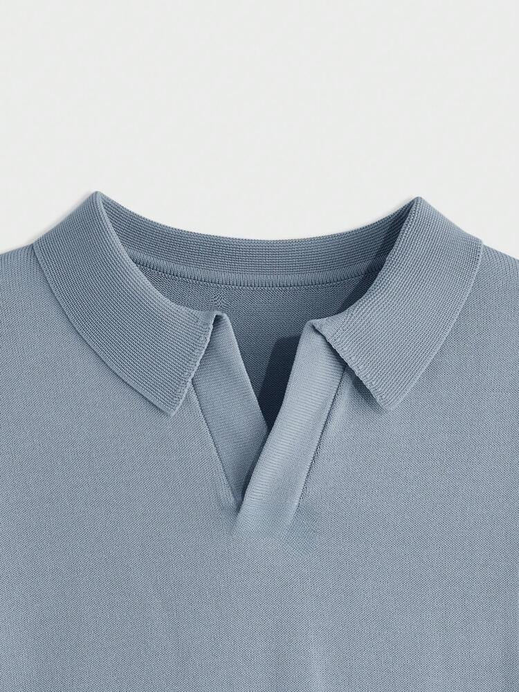 V-neck Knitted polo T-shirt