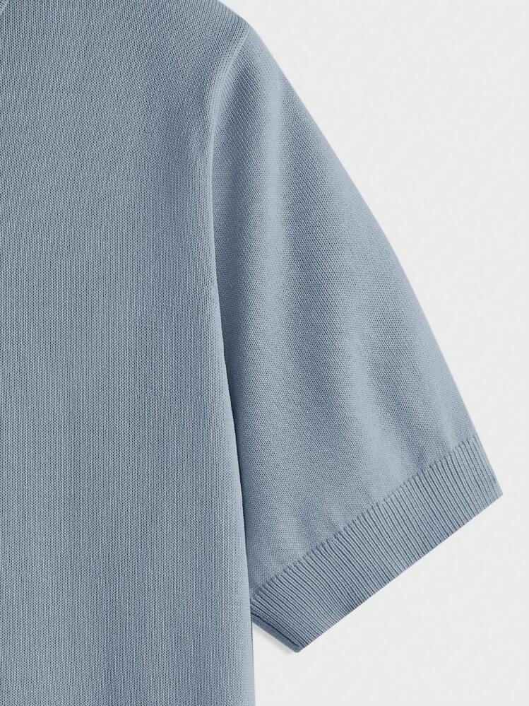 V-neck Knitted polo T-shirt