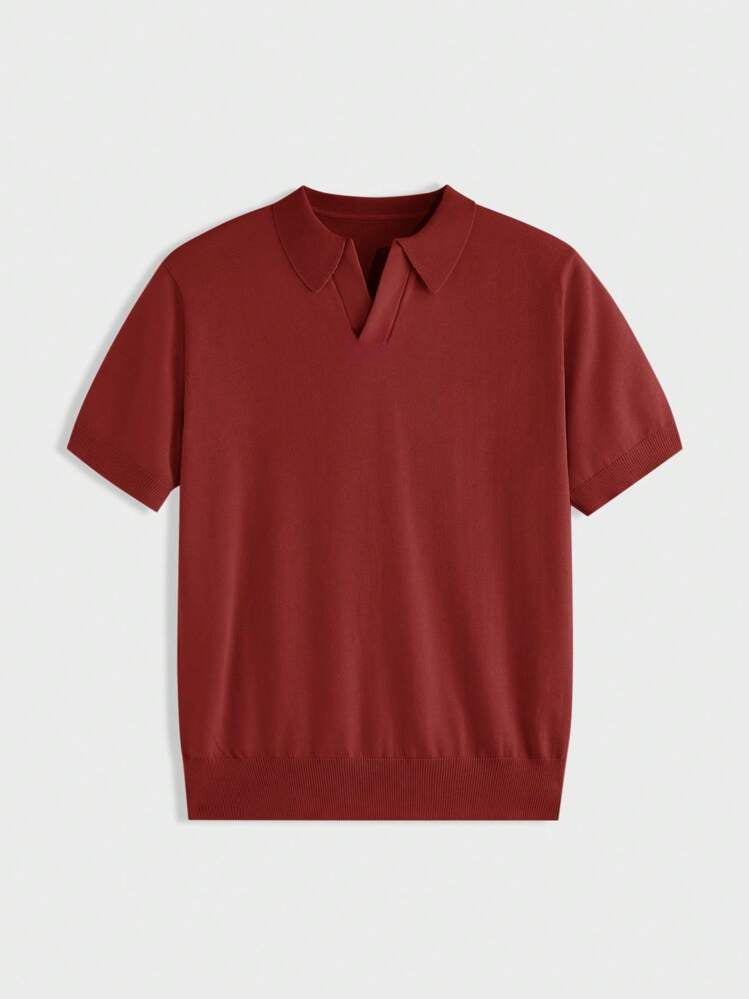 V-neck Knitted polo T-shirt