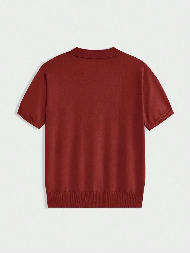 V-neck Knitted polo T-shirt