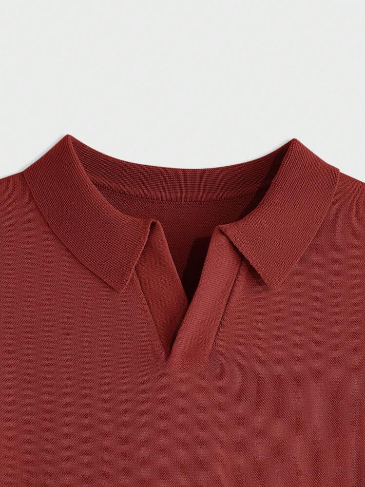 V-neck Knitted polo T-shirt