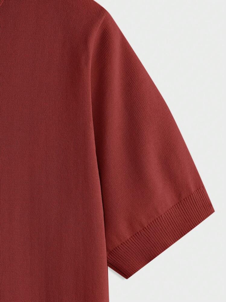 V-neck Knitted polo T-shirt
