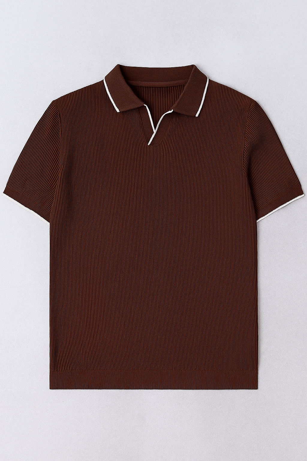 Contrast Ripped knitted polo
