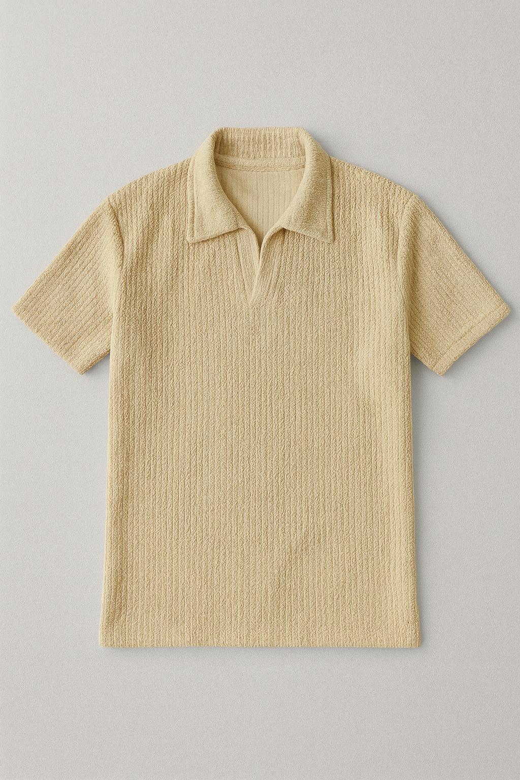 Oversized Crepe Polo T-shirt