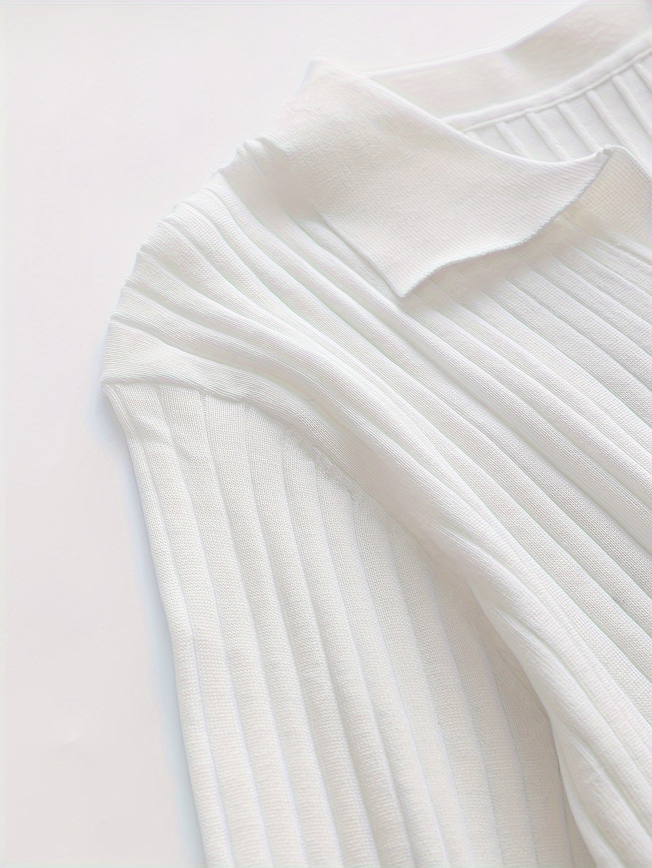 Knitted Polo White Sweater
