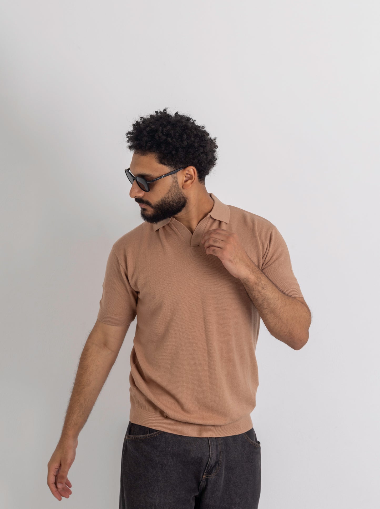 V-neck Knitted polo T-shirt