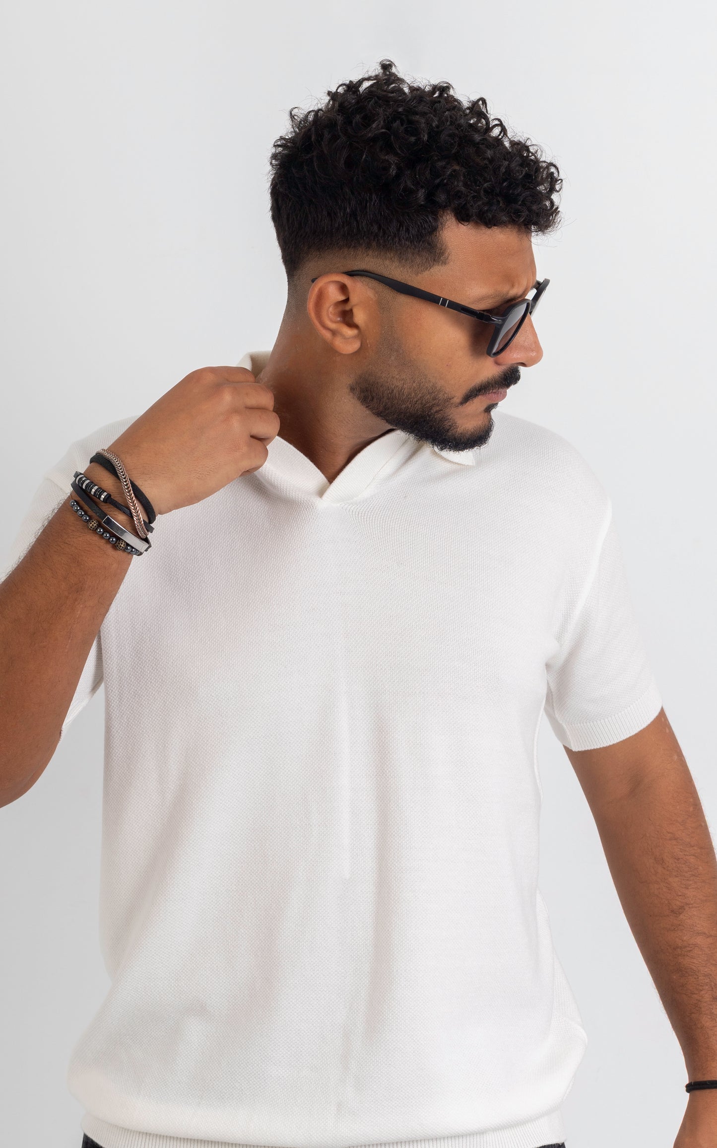 V-neck Knitted polo T-shirt