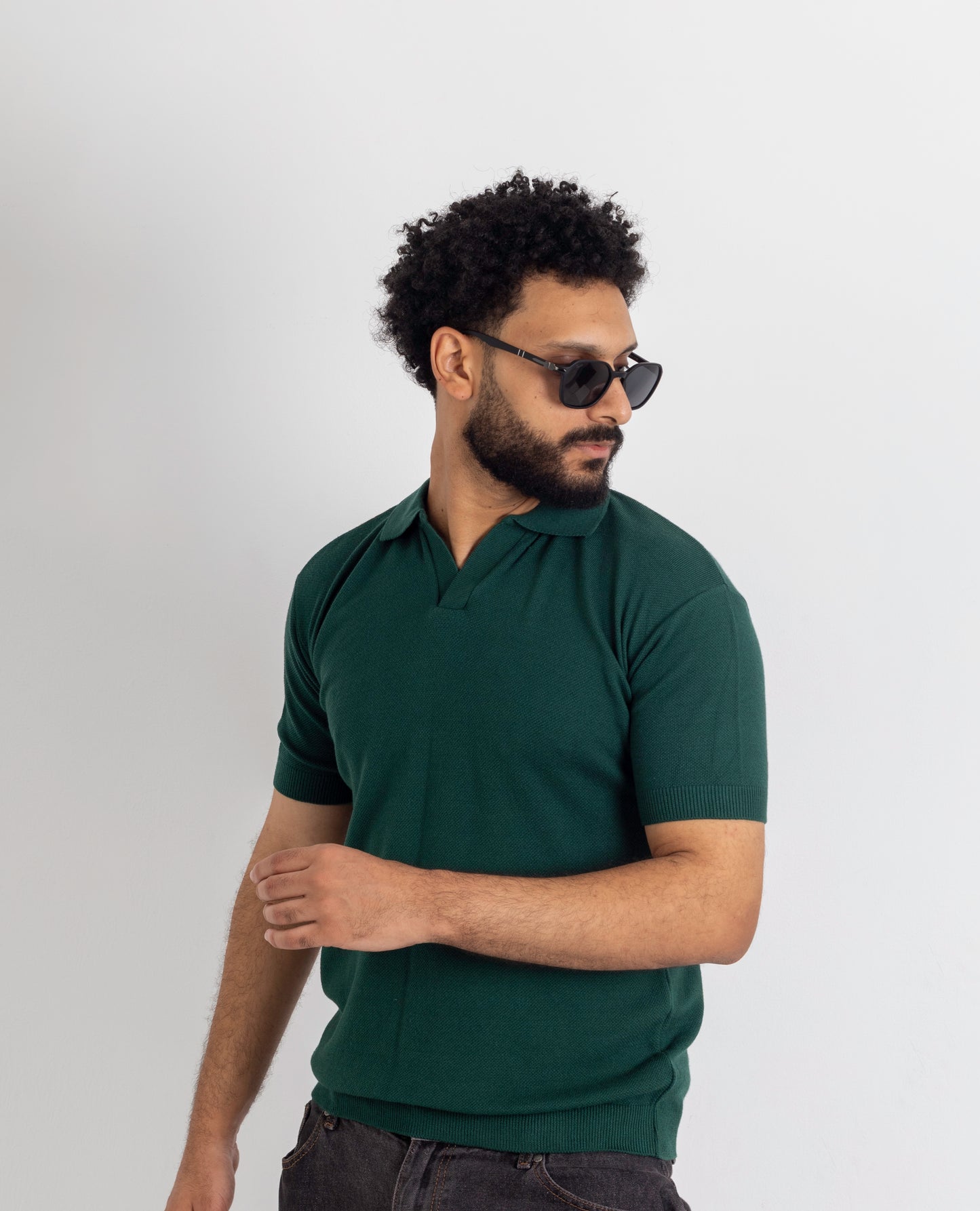 V-neck Knitted polo T-shirt