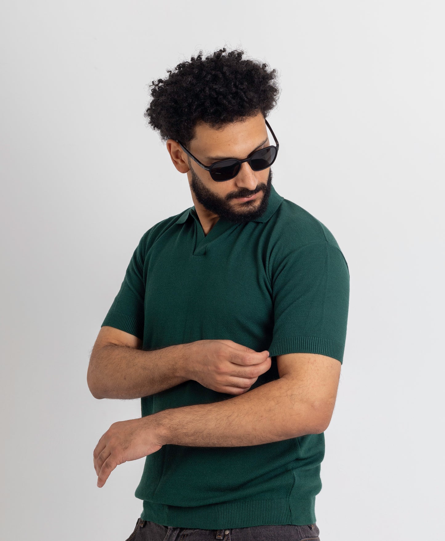 V-neck Knitted polo T-shirt