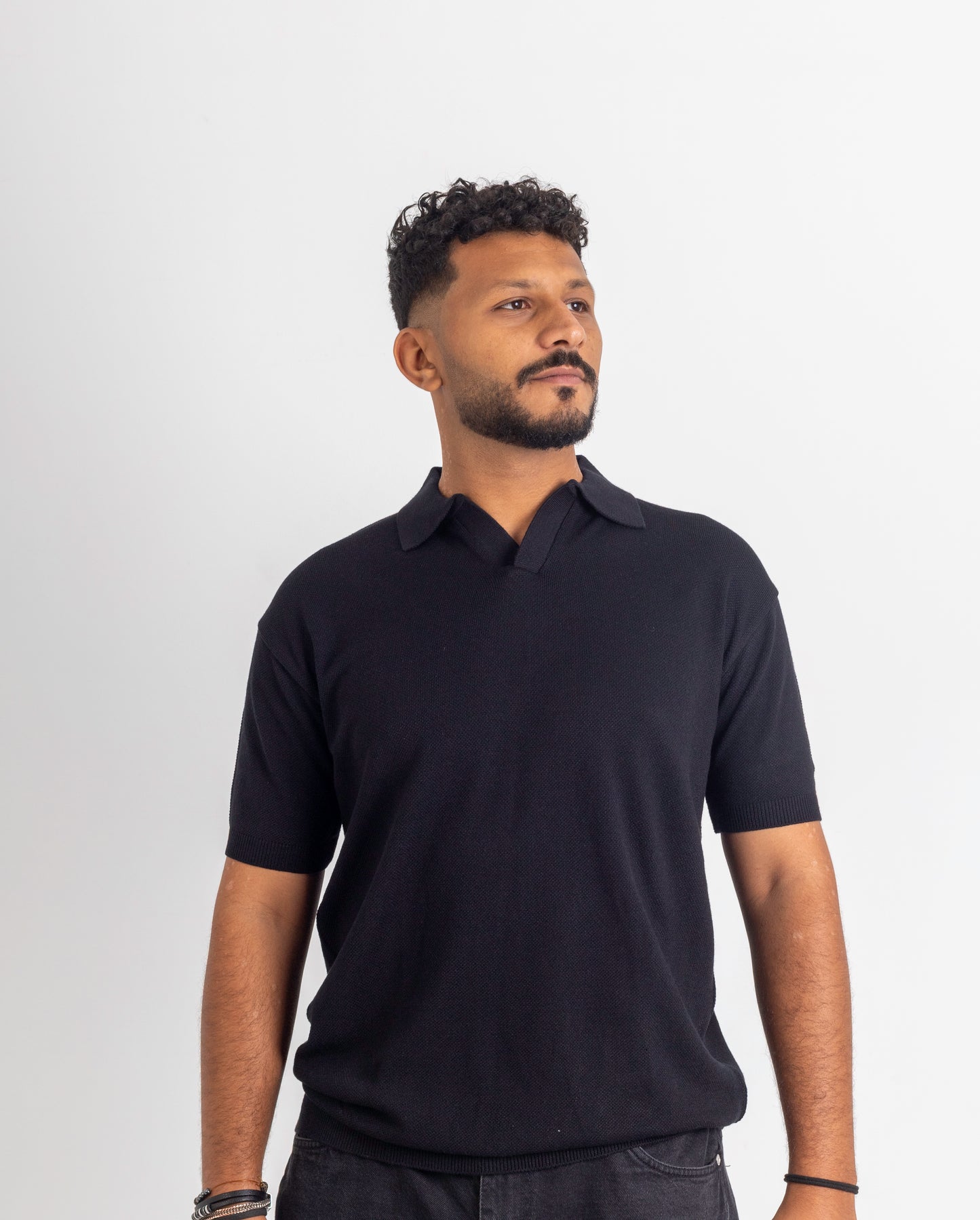 V-neck Knitted polo T-shirt
