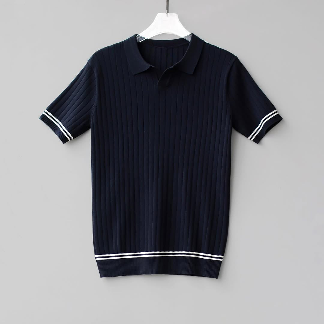 short sleeved polo knitted t-shirt