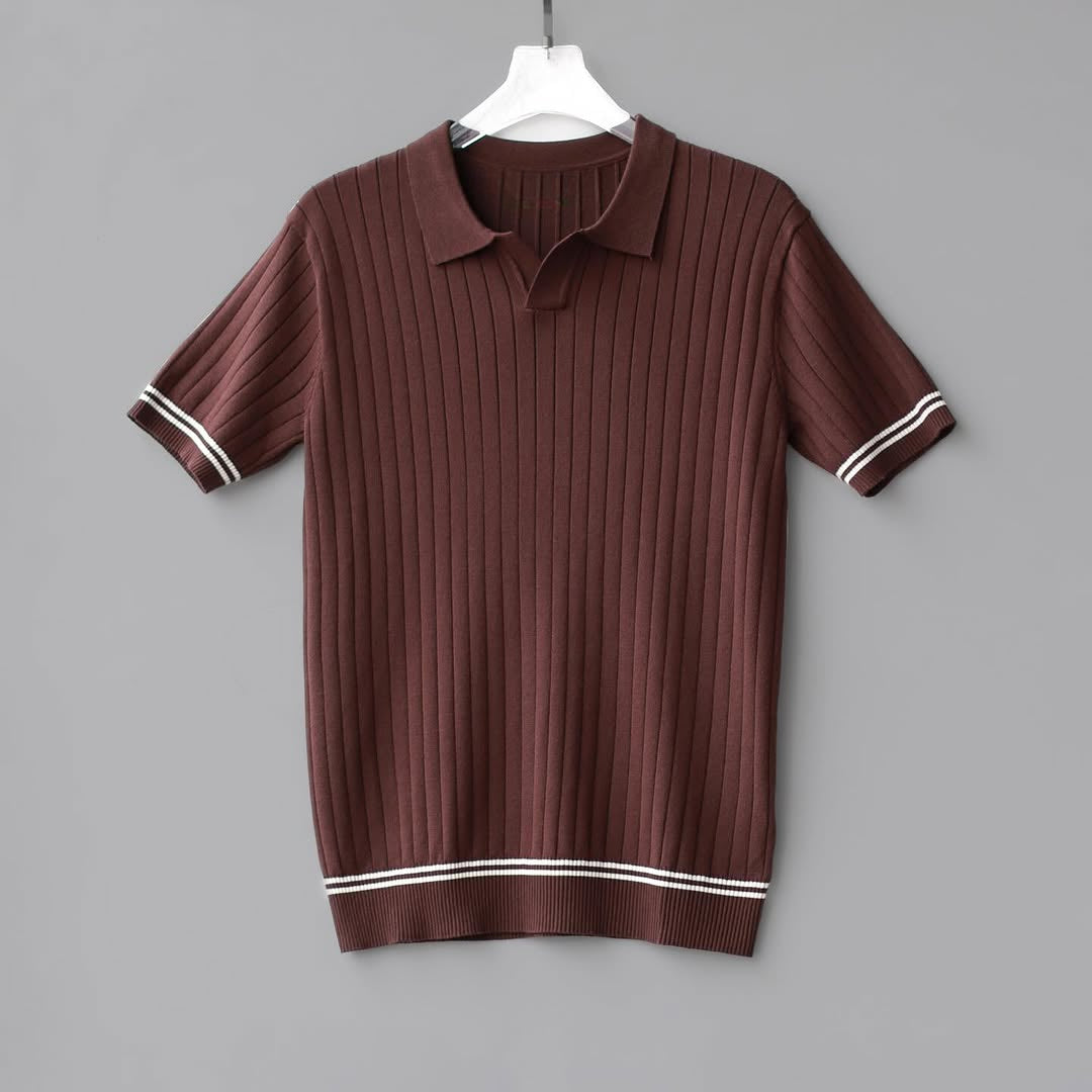 short sleeved polo knitted t-shirt