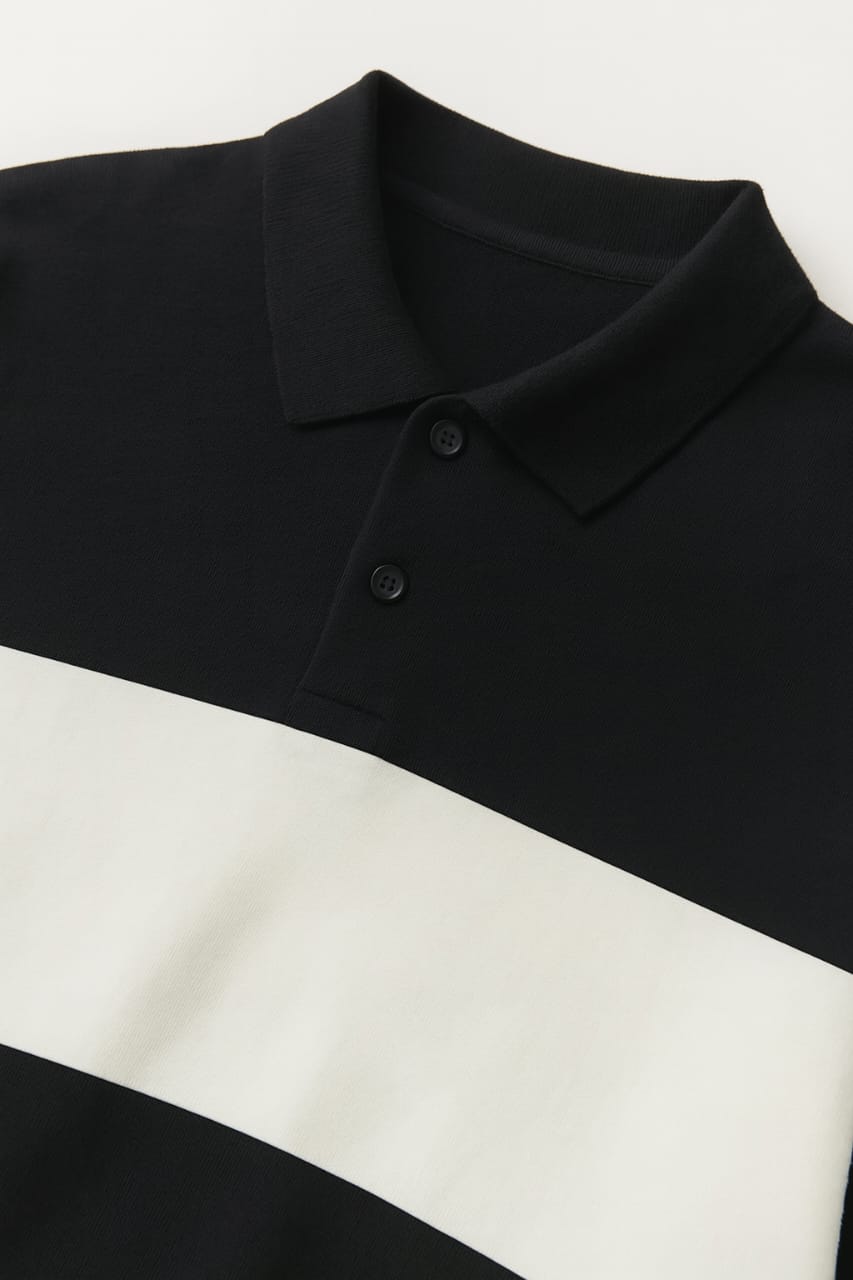 Blannca Paneled Stripe Polo Sweatshirt