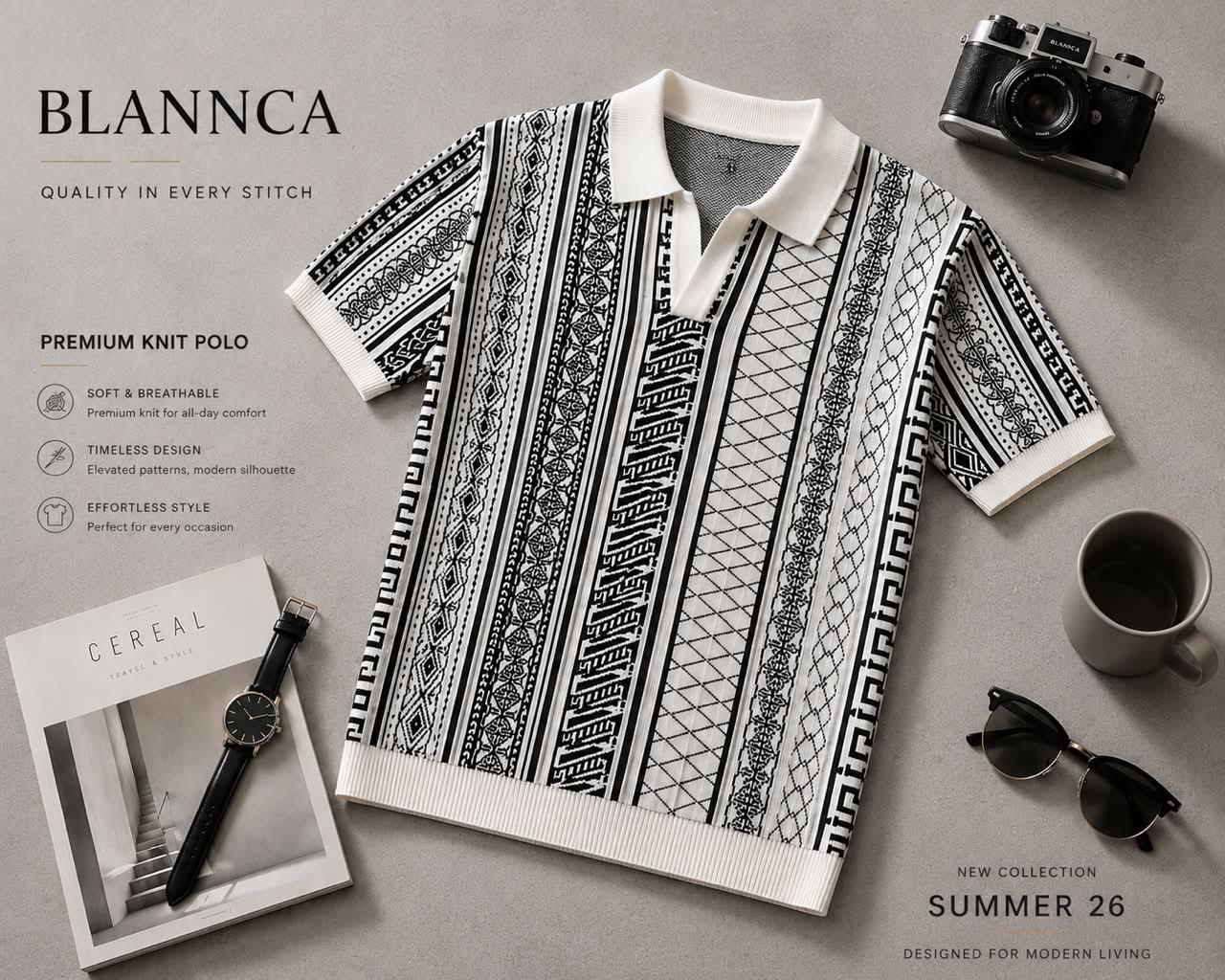 Blannca Atlas Knit Polo