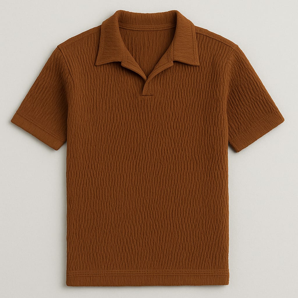 Oversized Crepe Polo T-shirt