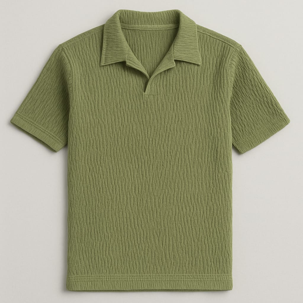 Oversized Crepe Polo T-shirt