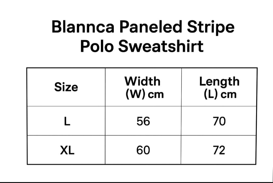 Blannca Paneled Stripe Polo Sweatshirt