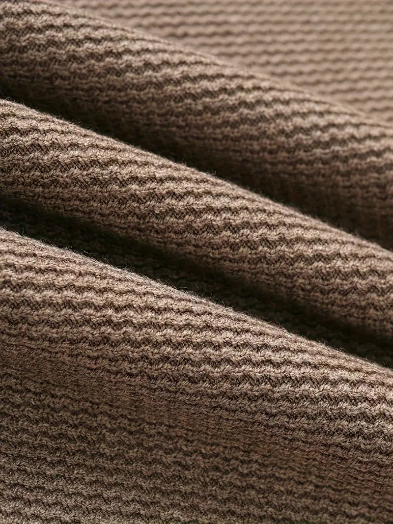 Polo Structured knitted grey sweater