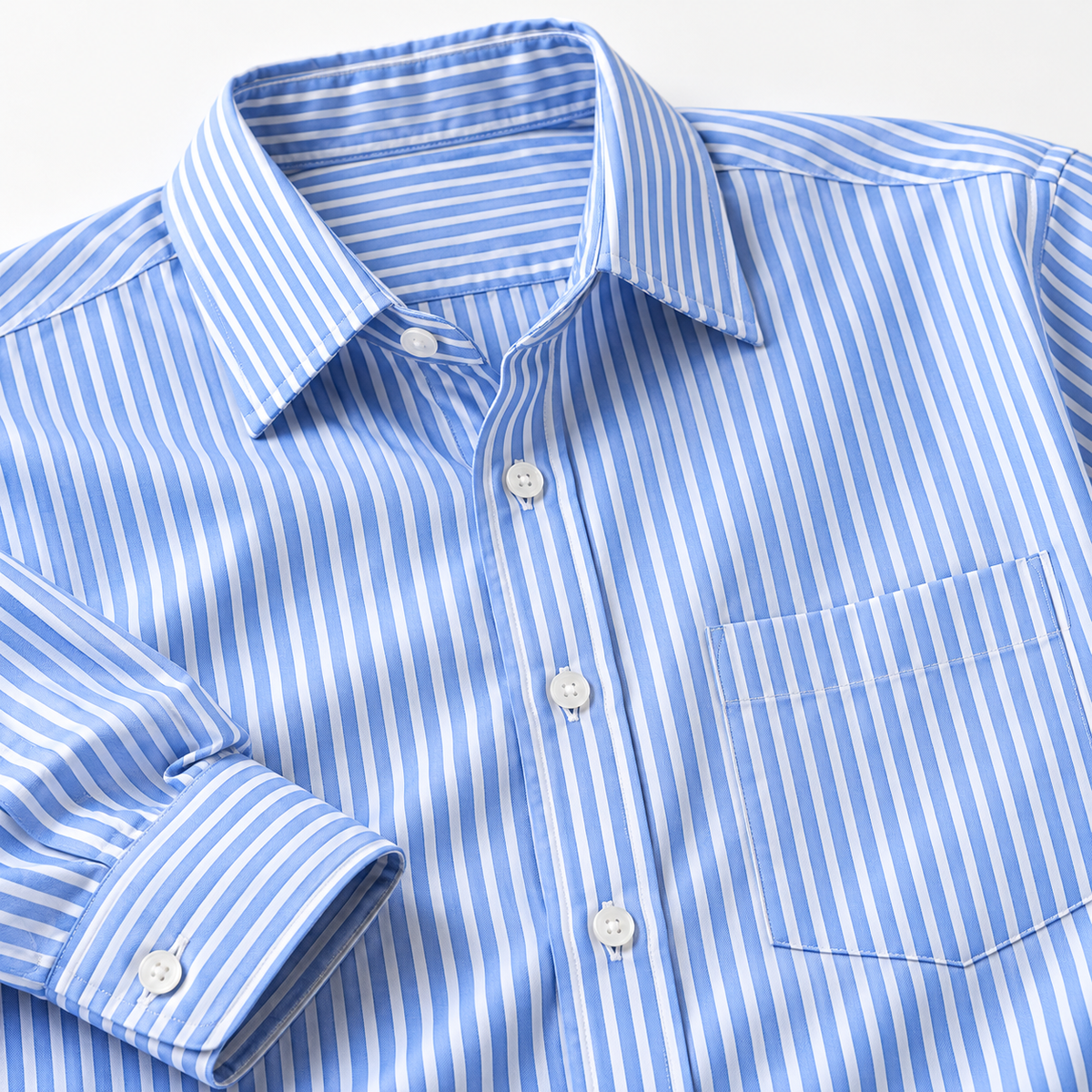 Everyday Blue Stripe Shirt — detail