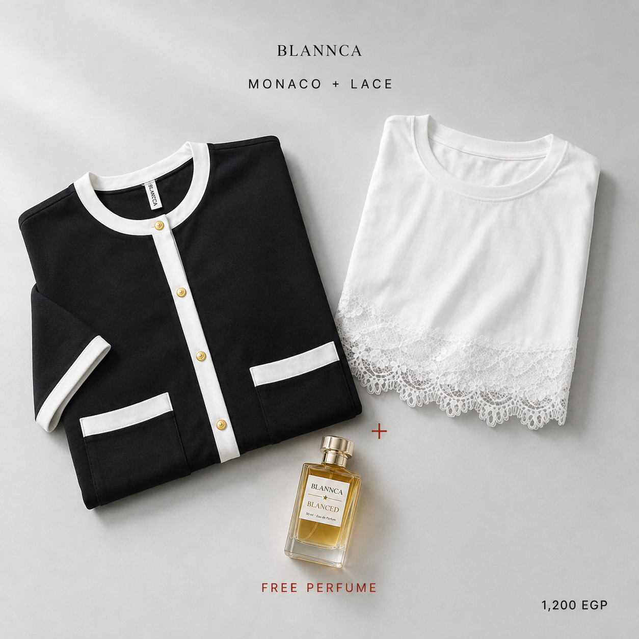 Monaco and Lace with free perfume — 1,200 EGP