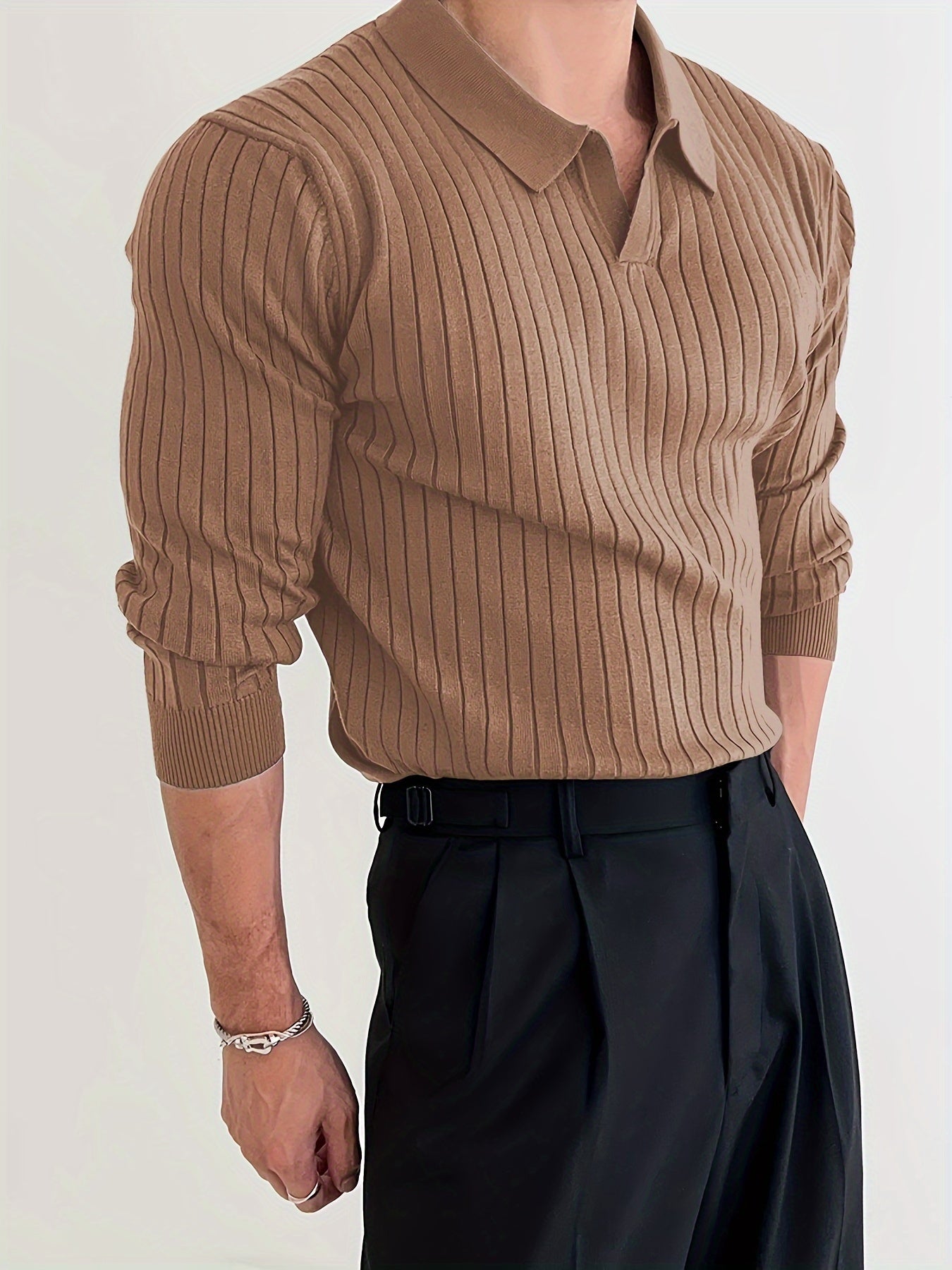 Knitted Polo White Sweater