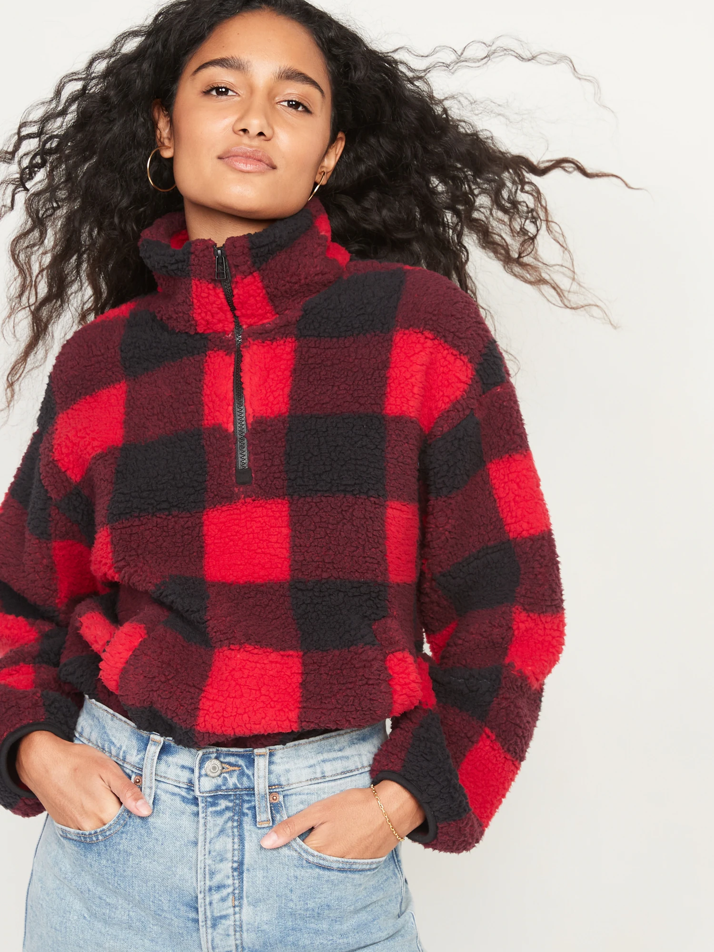 Fur red oldnavy quarter zip