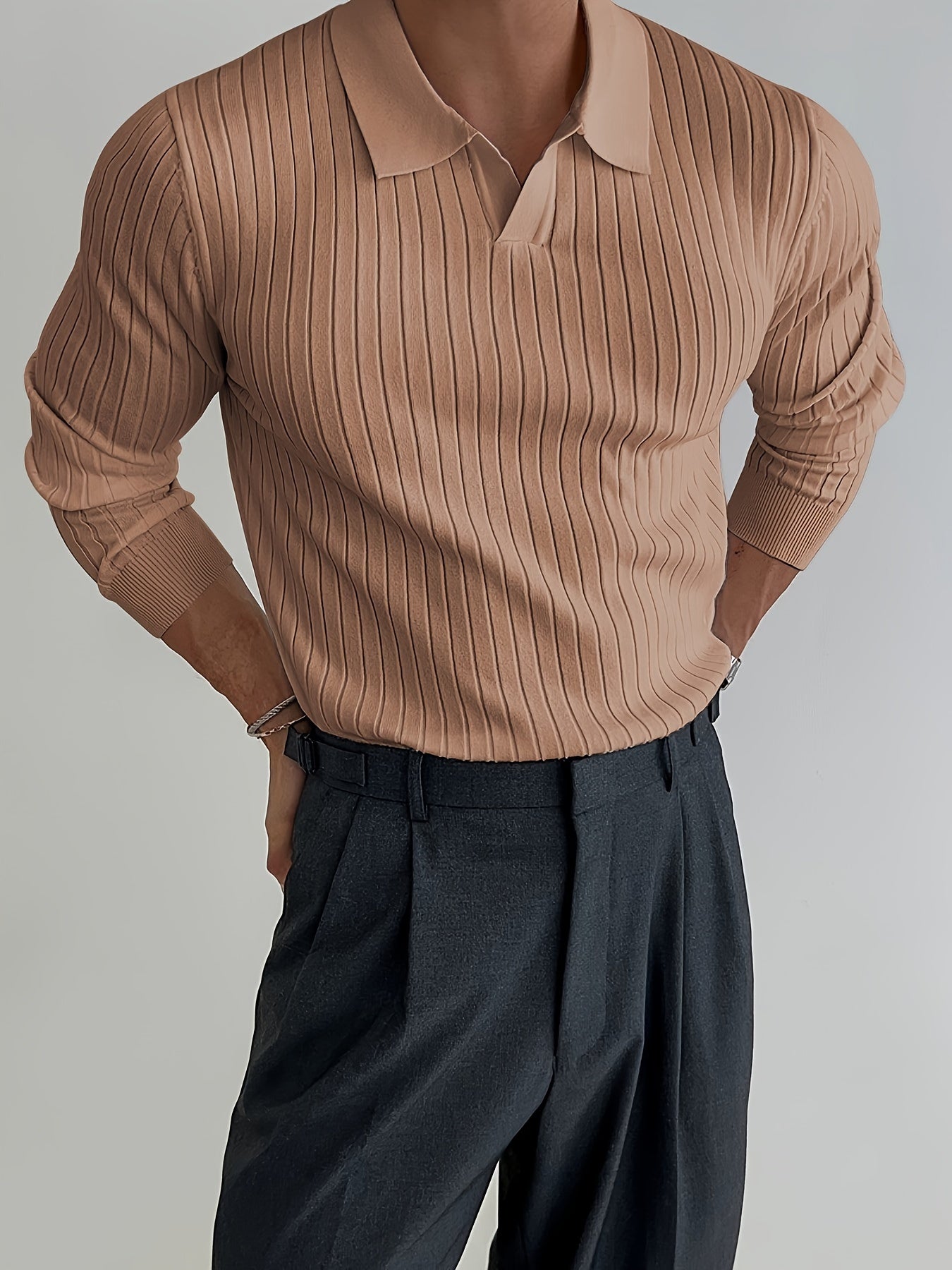 Knitted Polo White Sweater