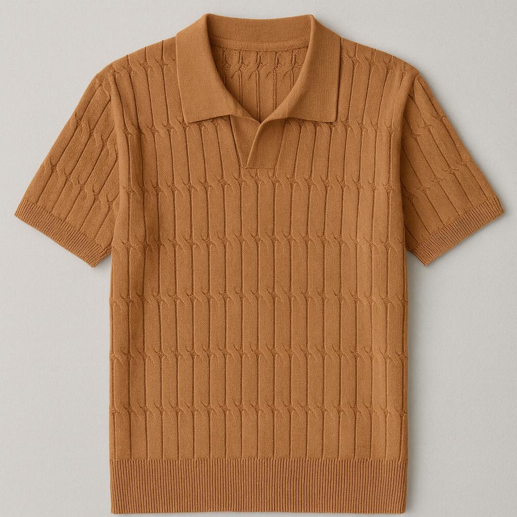 Soild Cable knit t-shirt