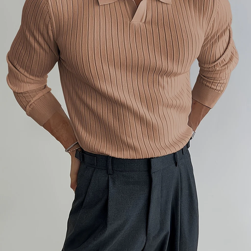 Knitted Polo White Sweater