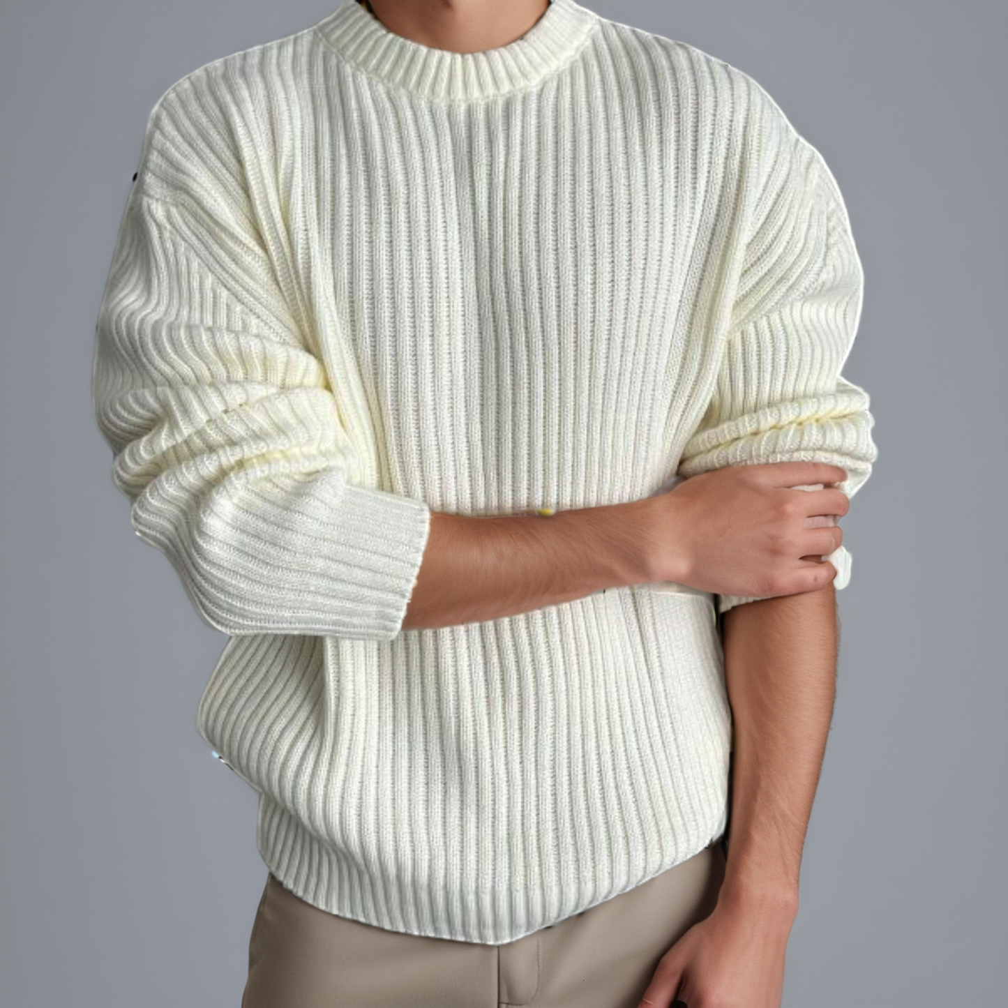 Rounded knit loose fit Black sweater