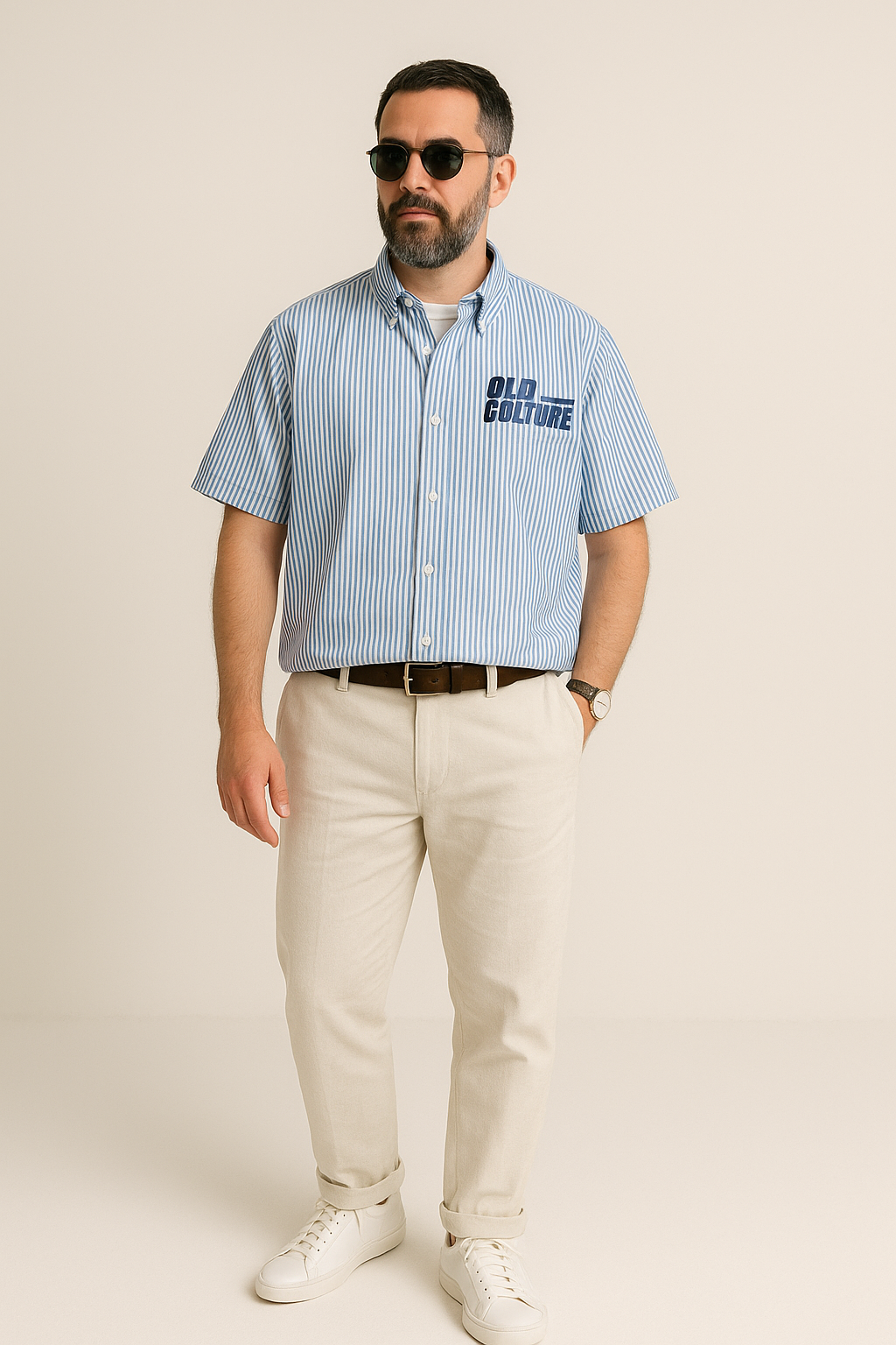 OLD CUTURE vertical stripped shirt