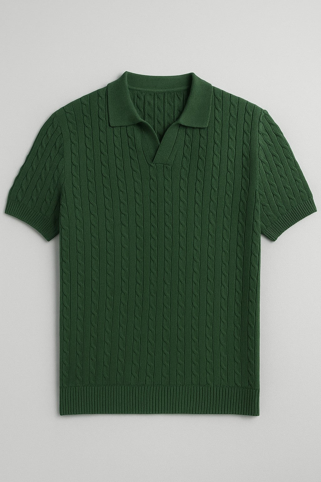 Soild Cable knit t-shirt