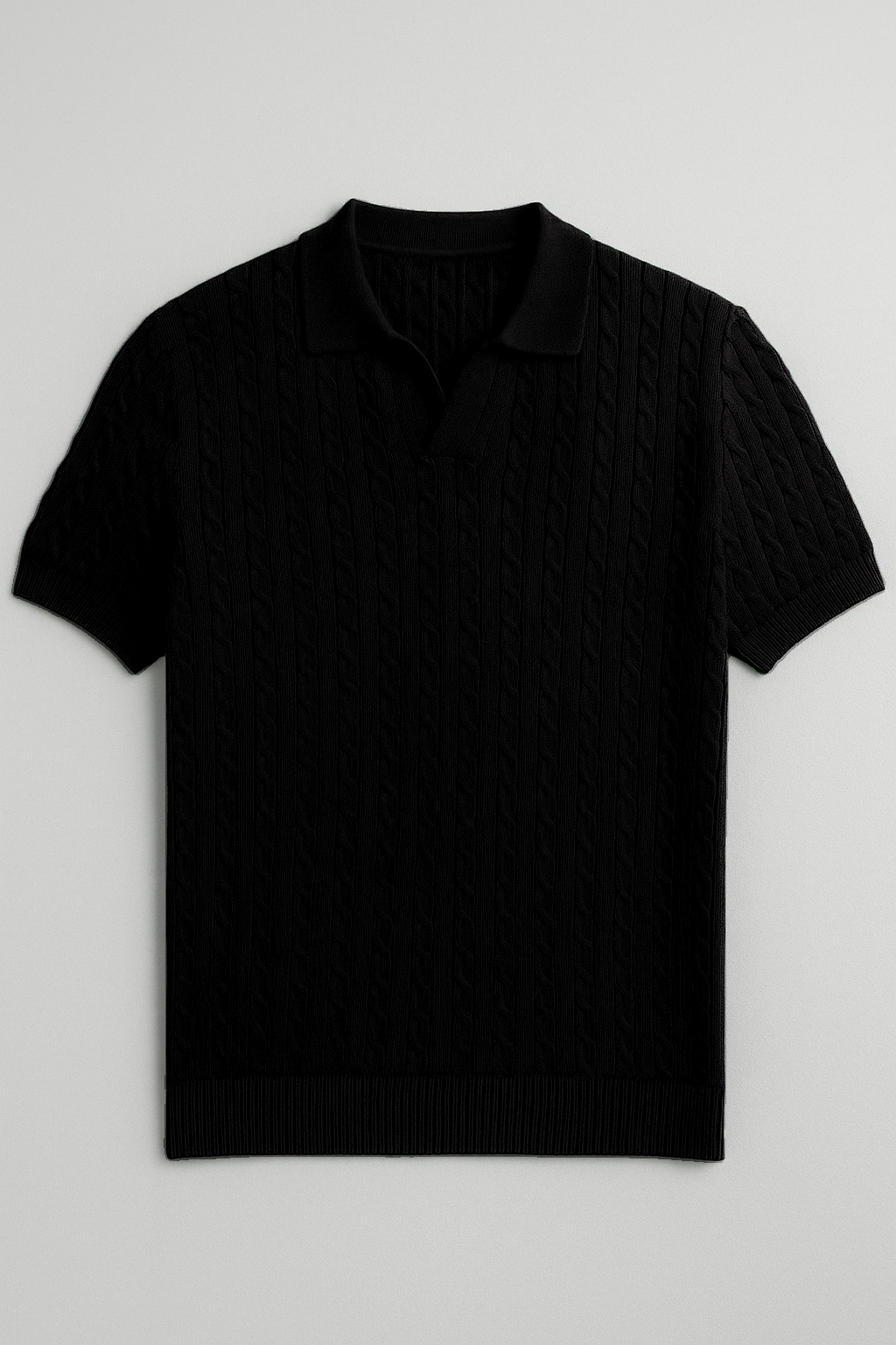 Soild Cable knit t-shirt