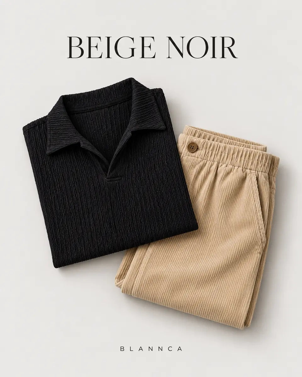 BEIGE NOIR — folded styling