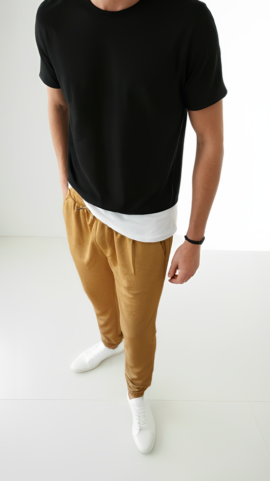 regular fit (BEIGE) jogger pants