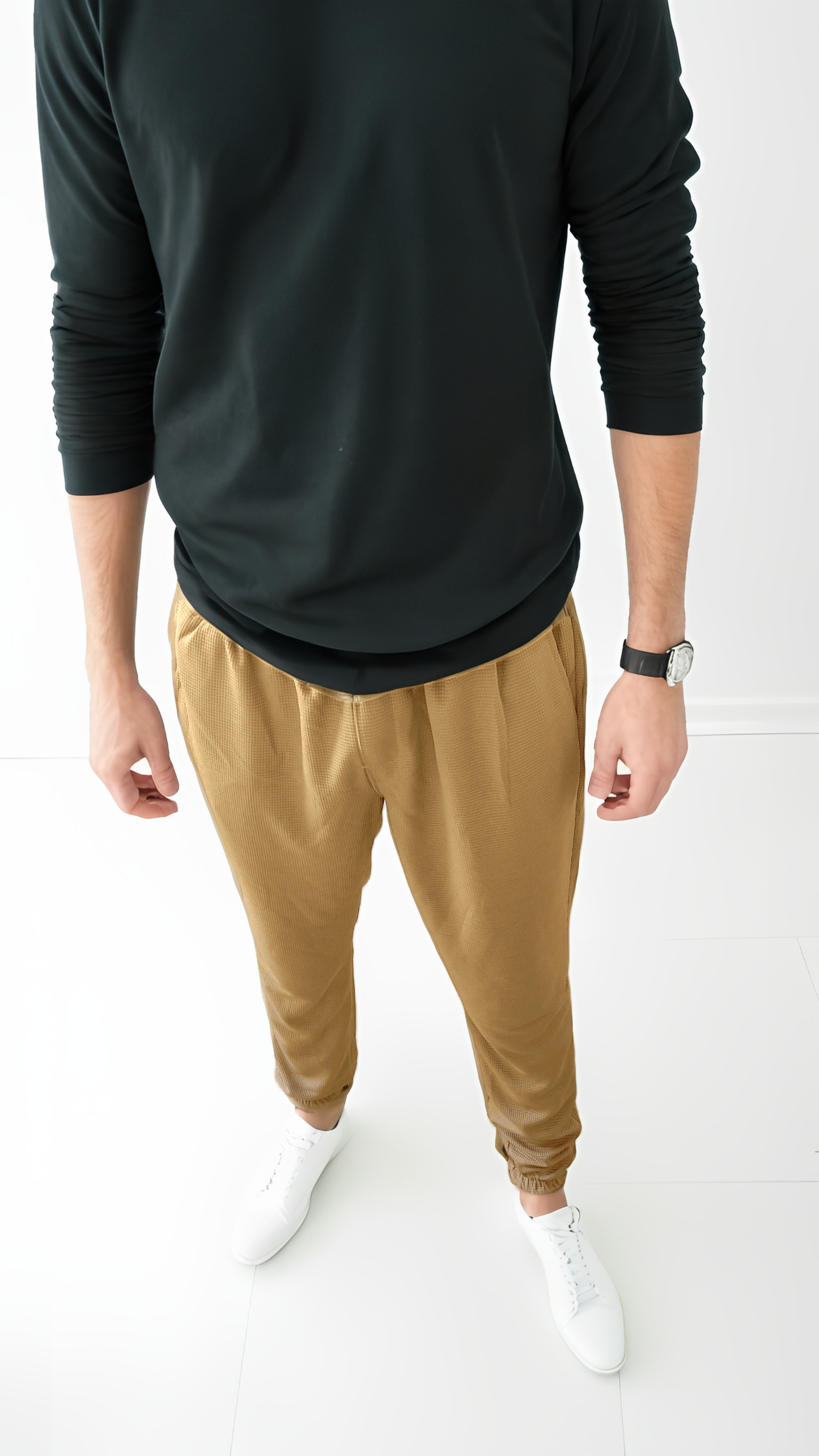 regular fit (BEIGE) jogger pants