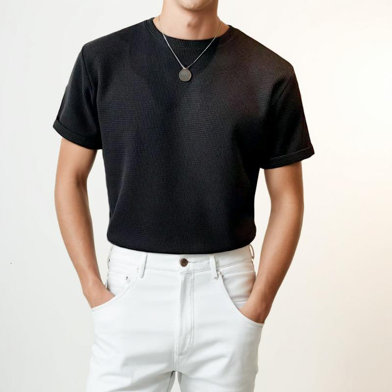 rounded pinned khaki t-shirt