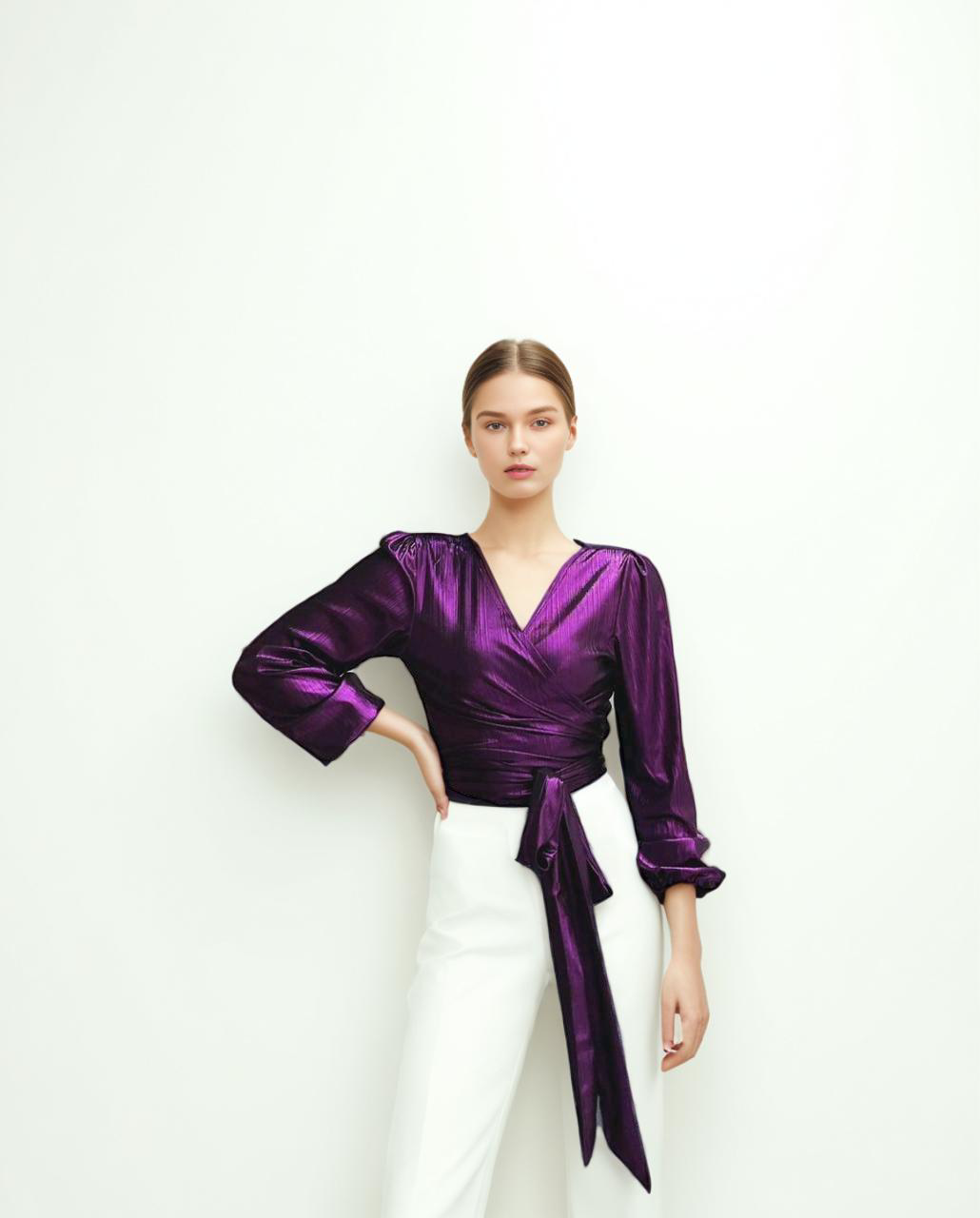 Metallic purple kelly top