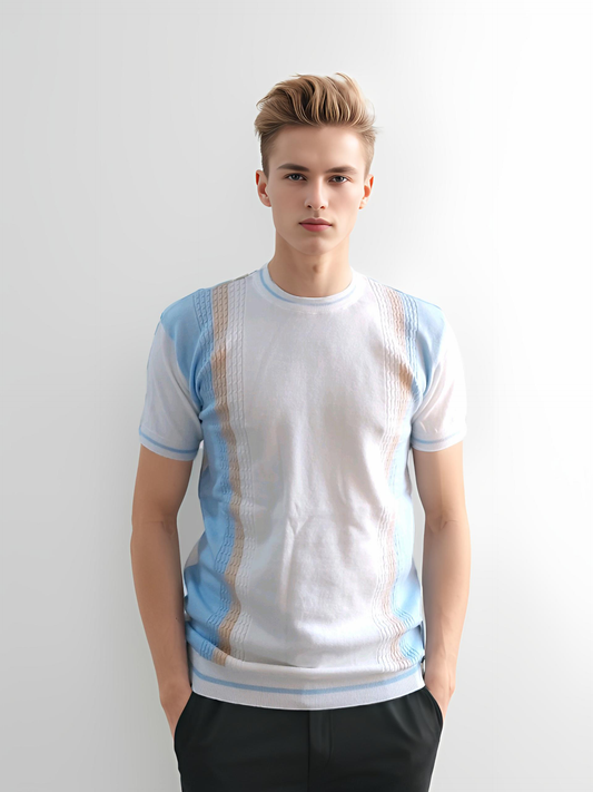 rounded knit vertical t-shirt