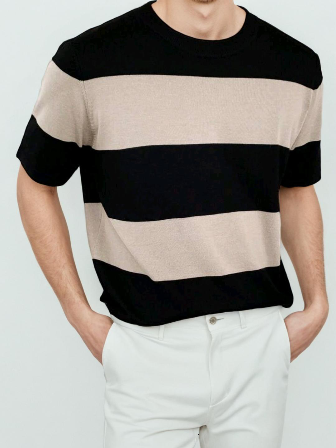 stripped brown t-shirt