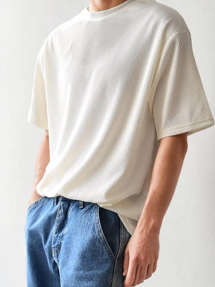 rounded cord knit t-shirt