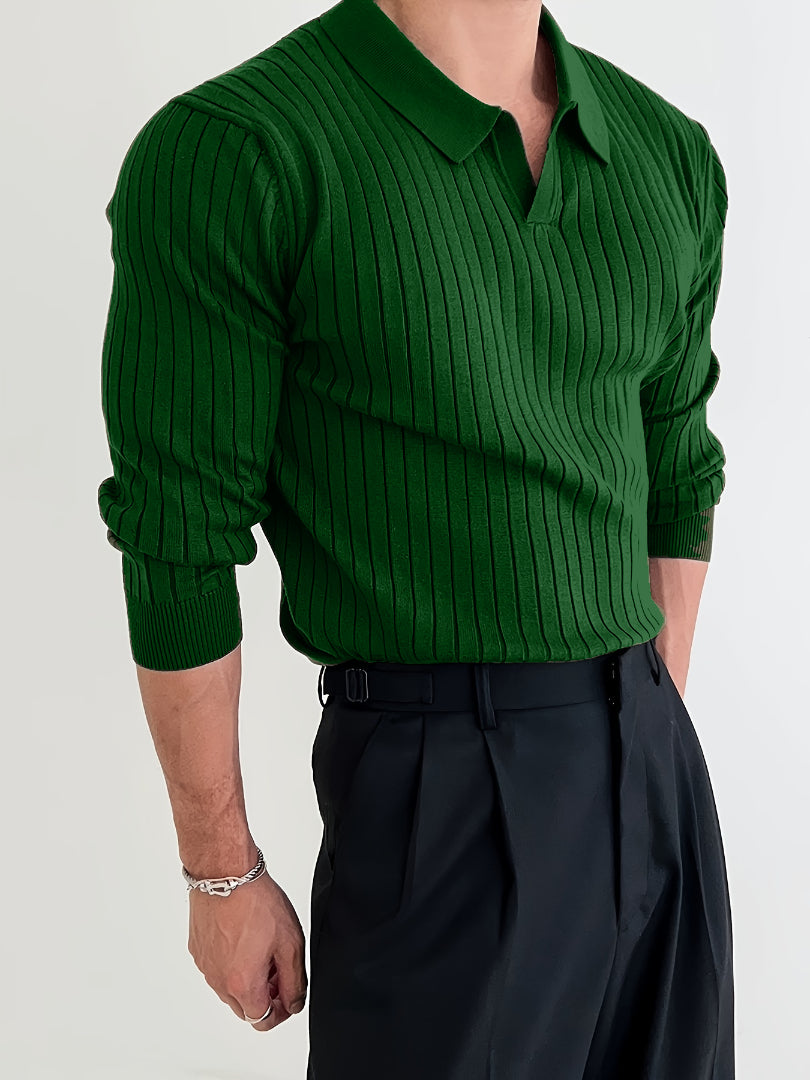 Knitted Polo Green Sweater