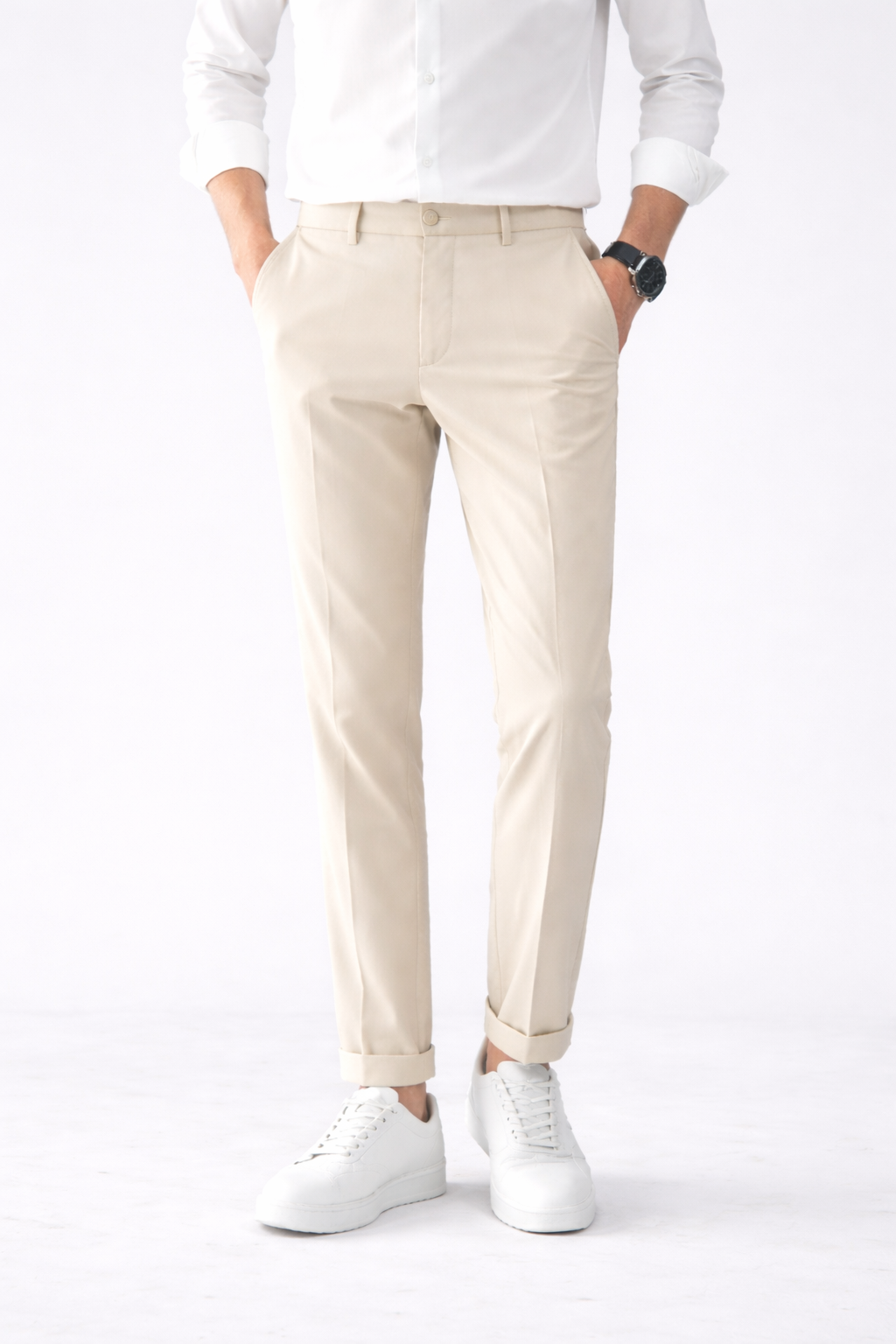 Slim Fit classic pants in beige