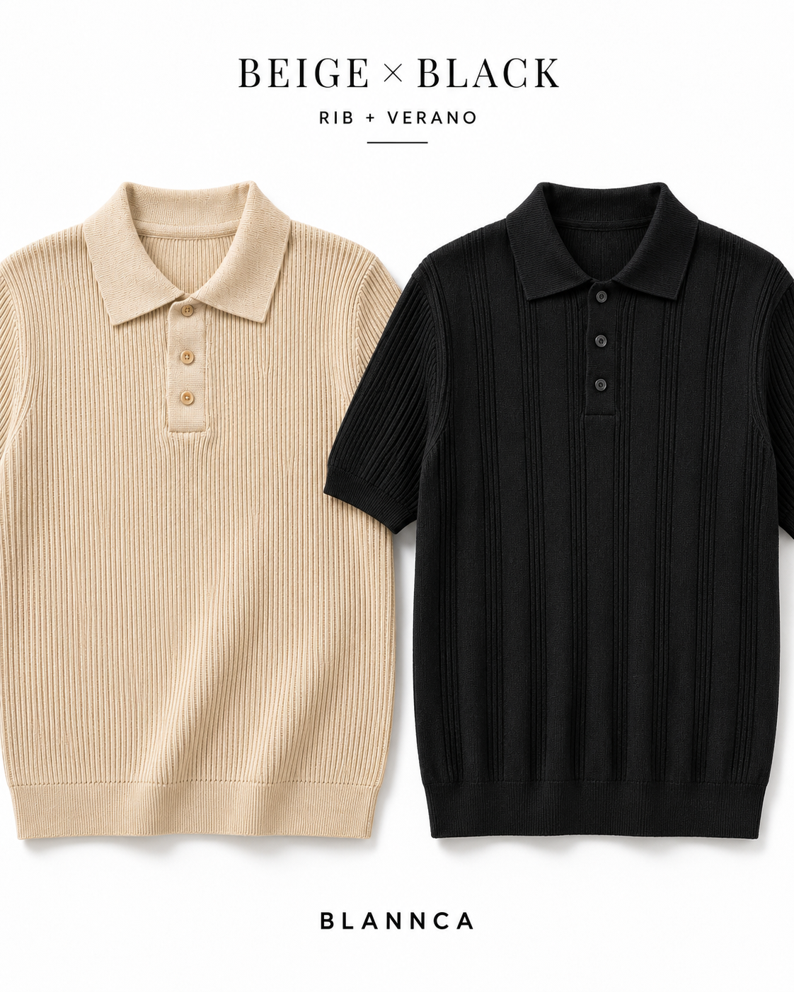Beige Ribline & Black Verano