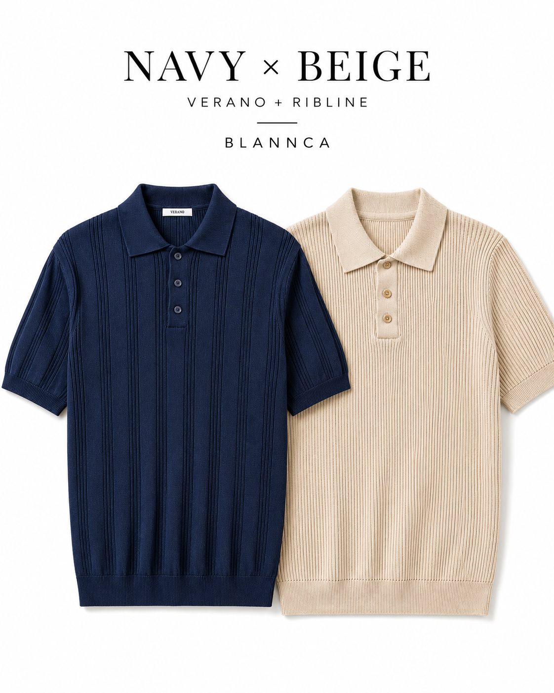 Navy Verano & Beige Ribline.