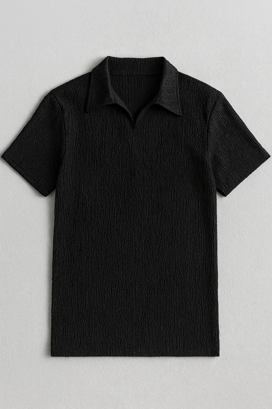 Oversized Crepe Polo T-shirt