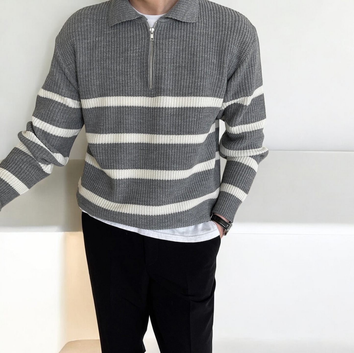 stripped pullover