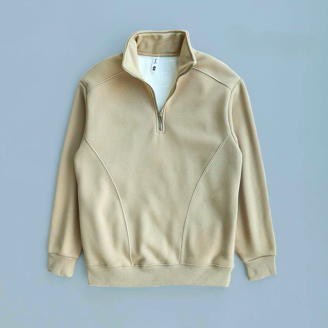 Quarter-zipper Beige sweater